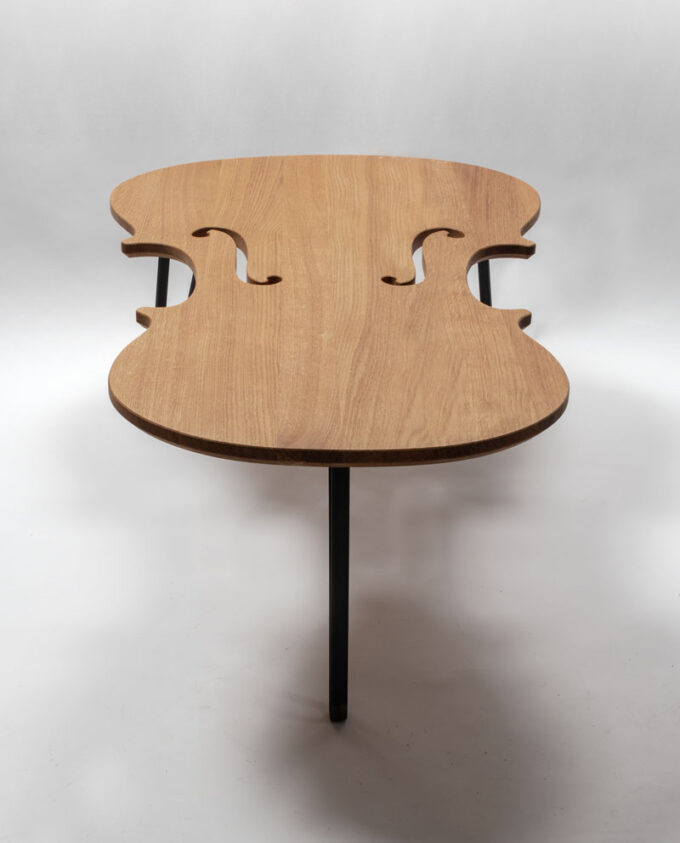 Ruwdesign-Salontafel-Viool-Cello-Muziektafel-Design-Eiken-Front-web