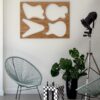 Ruwdesign-Interior-Acapulco-chair turquoise-Monstera-Chess-Table-Guitar-Wall-Art-Oak-Wood-Front-web