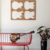 Ruwdesign-Interior-Design-Guitar-Wall-Art-Fender-Stratocaster-Telecaster-Gibson-Red-Metal-Bench-Brusen-3-seat-sofa-plant-stromanthe-triostar-web