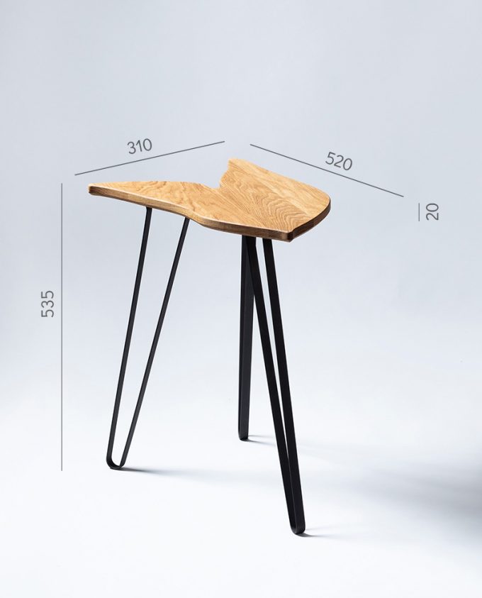 Ruwdesign-End Table- Syngonium Podophyllum-Dimensions-High