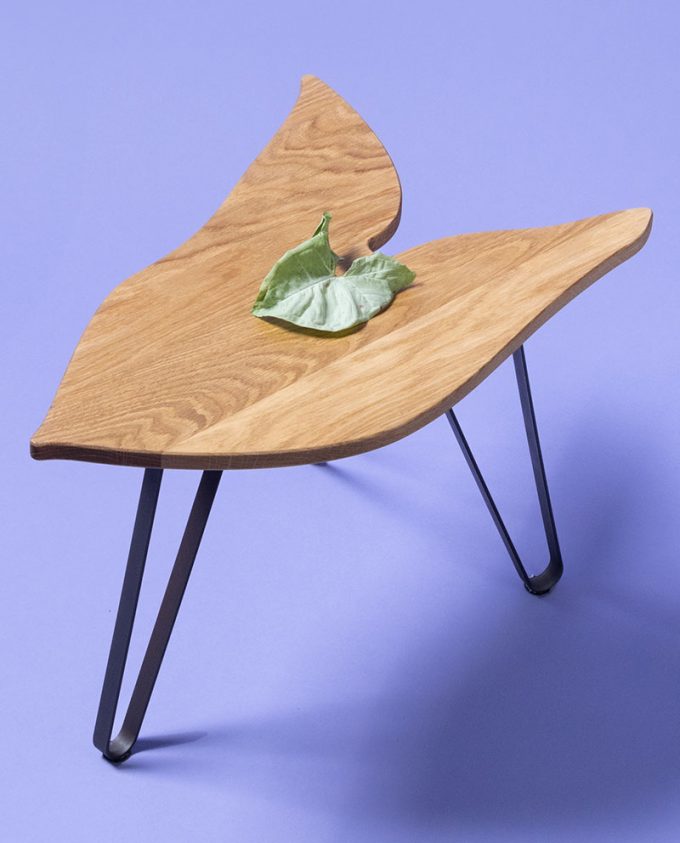 Ruwdesign-Leaf Table-End Table-Syngonium Podophyllum-Design-Solid Oak