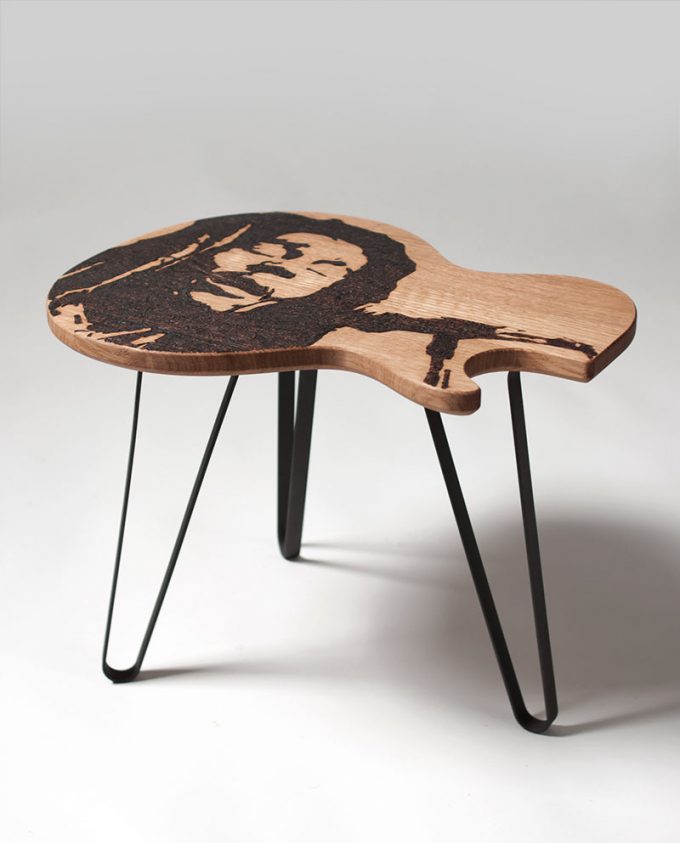 Ruwdesign_Bob_marley_Guitar_table_art